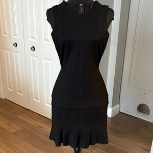 Felicity & Coco Black Ruffle Hem Mini Dress